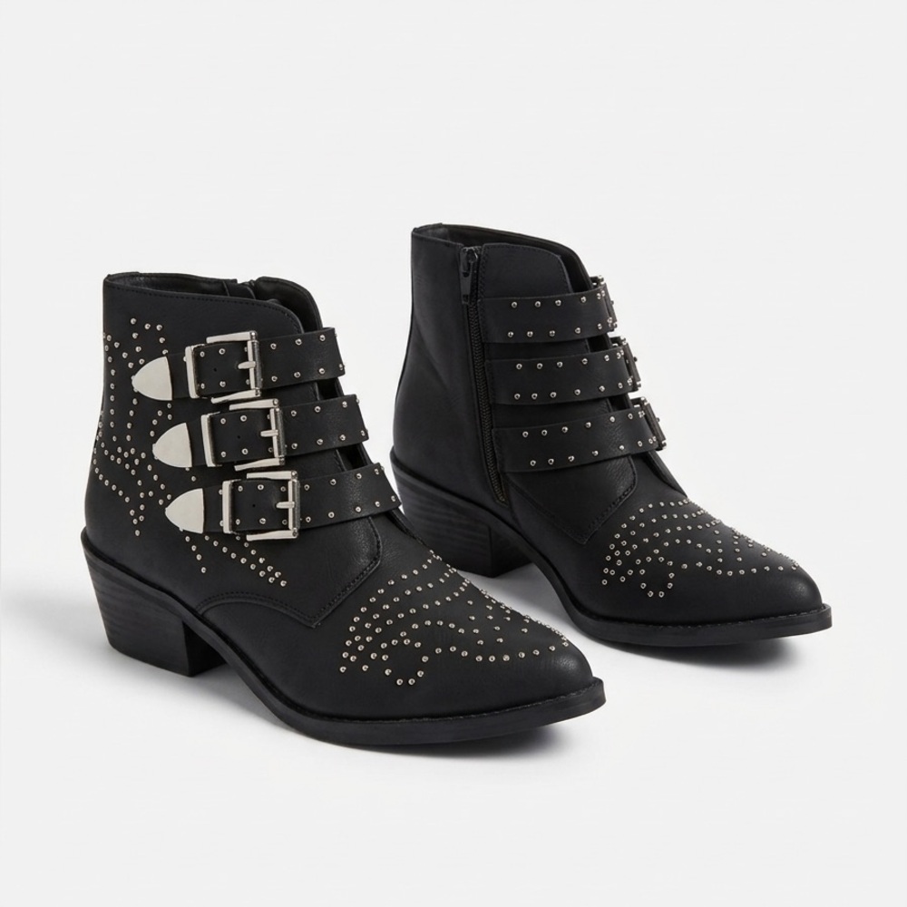 Studded Black Ankle Boots